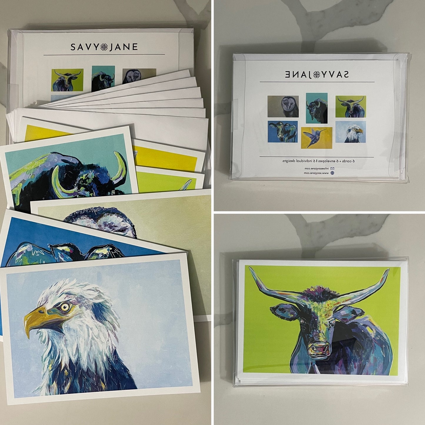 "Spirit Animal" Greeting Cards Gift Set (Includes 6 Cards and Envelopes)