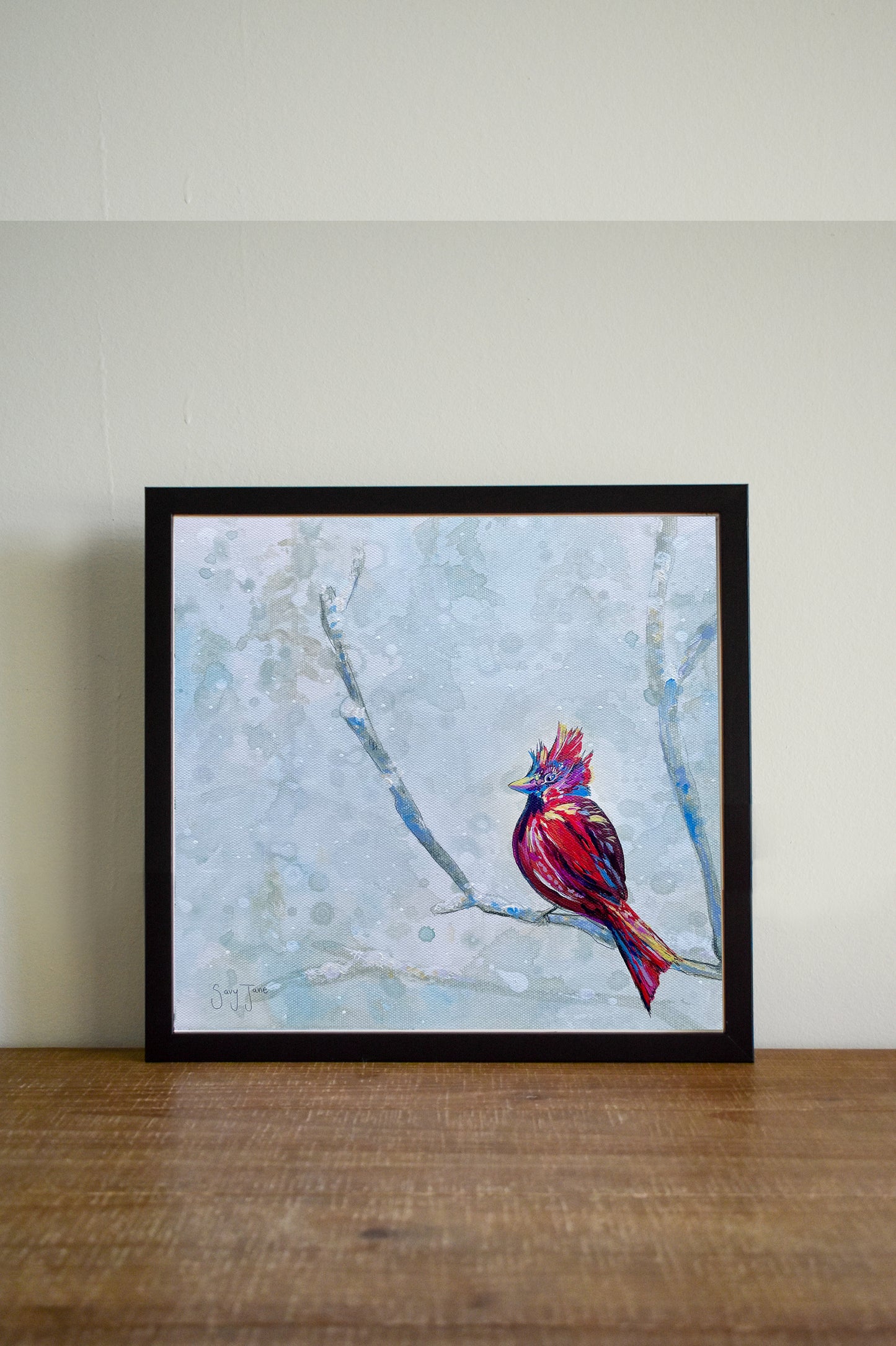 "Cardinal Intention" 12x12" Original Painting