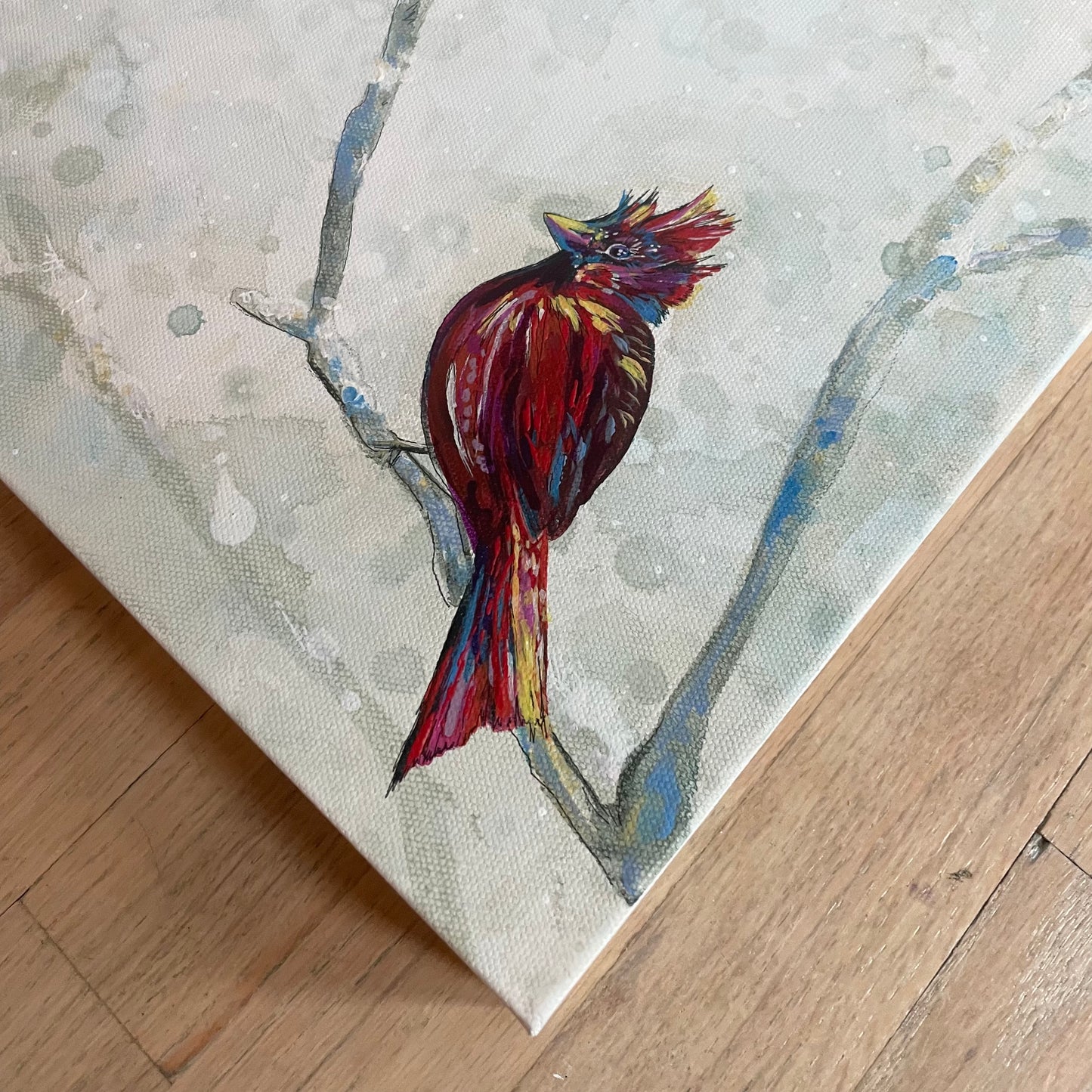 "Cardinal Intention" 12x12" Original Painting