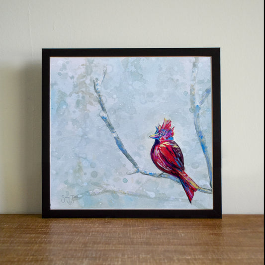"Cardinal Intention" 12x12" Original Painting