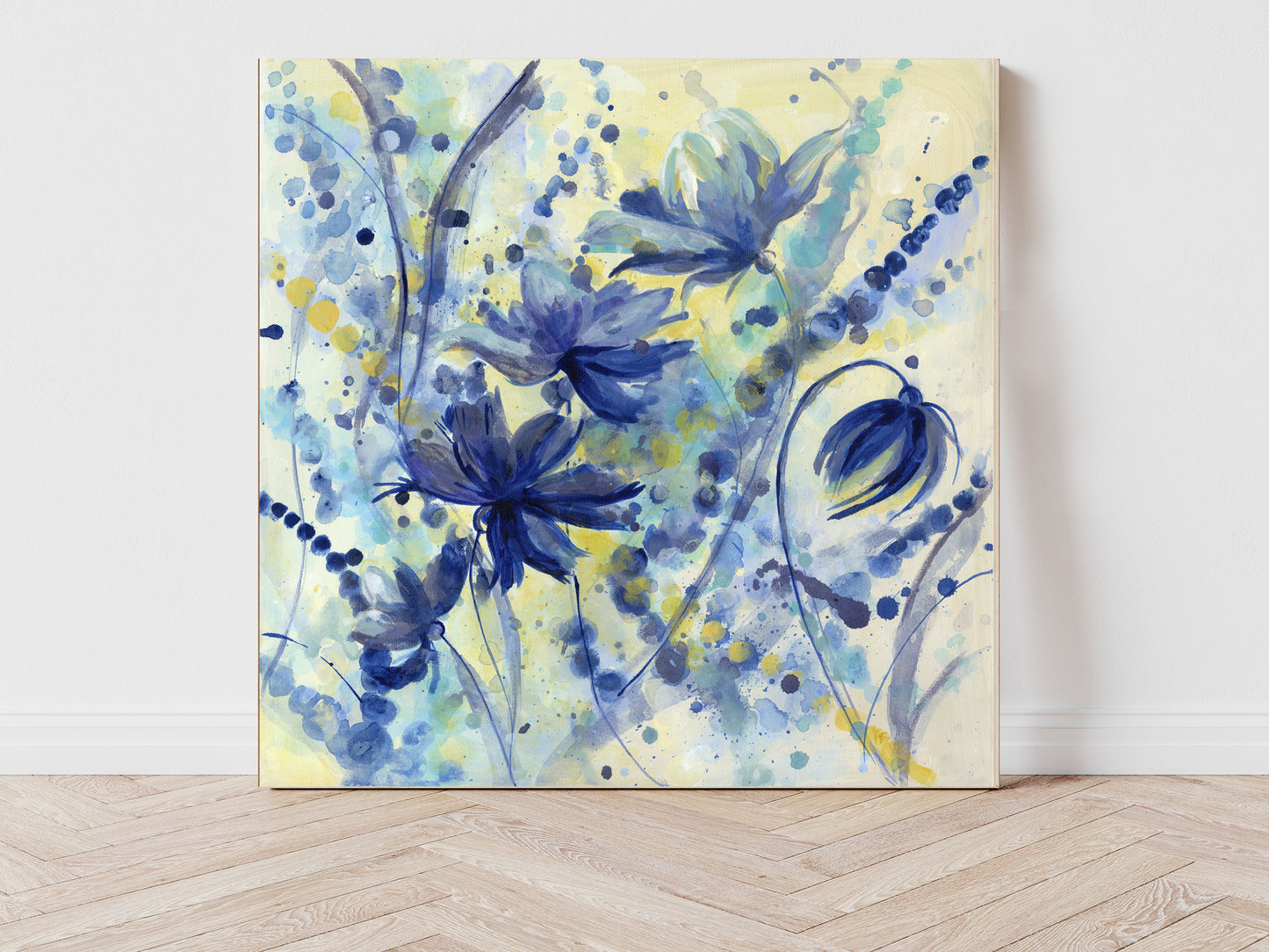 SOLD - "Cool Wildflower Dance I" 20x20" Original Painting