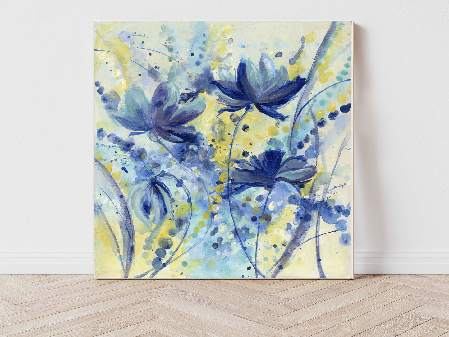 "Cool Wildflower Dance I" 20x20" Original Painting