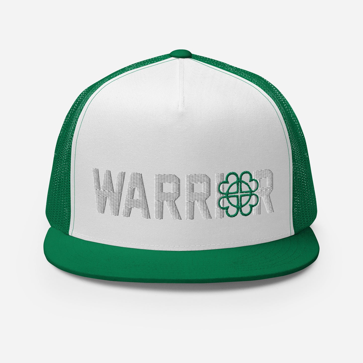 Green and White Trucker Hat with Green Logo