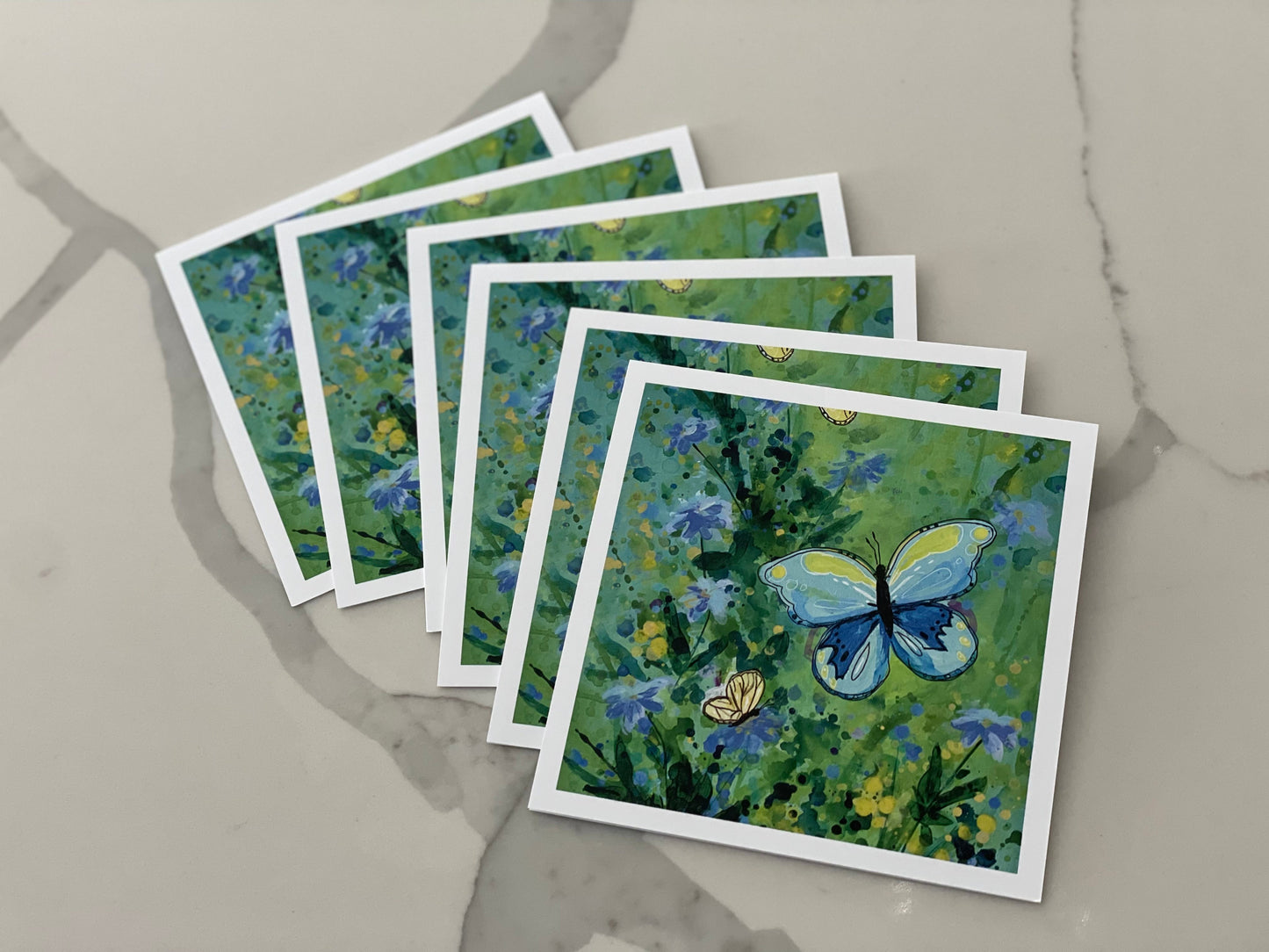 Square "Spring Spirit" Greeting Card Gift Set (Includes 6, 5x5" Cards and Envelopes)