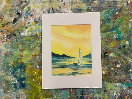 "Solitary Sails" 8x10" Fine Art Print with Matboard