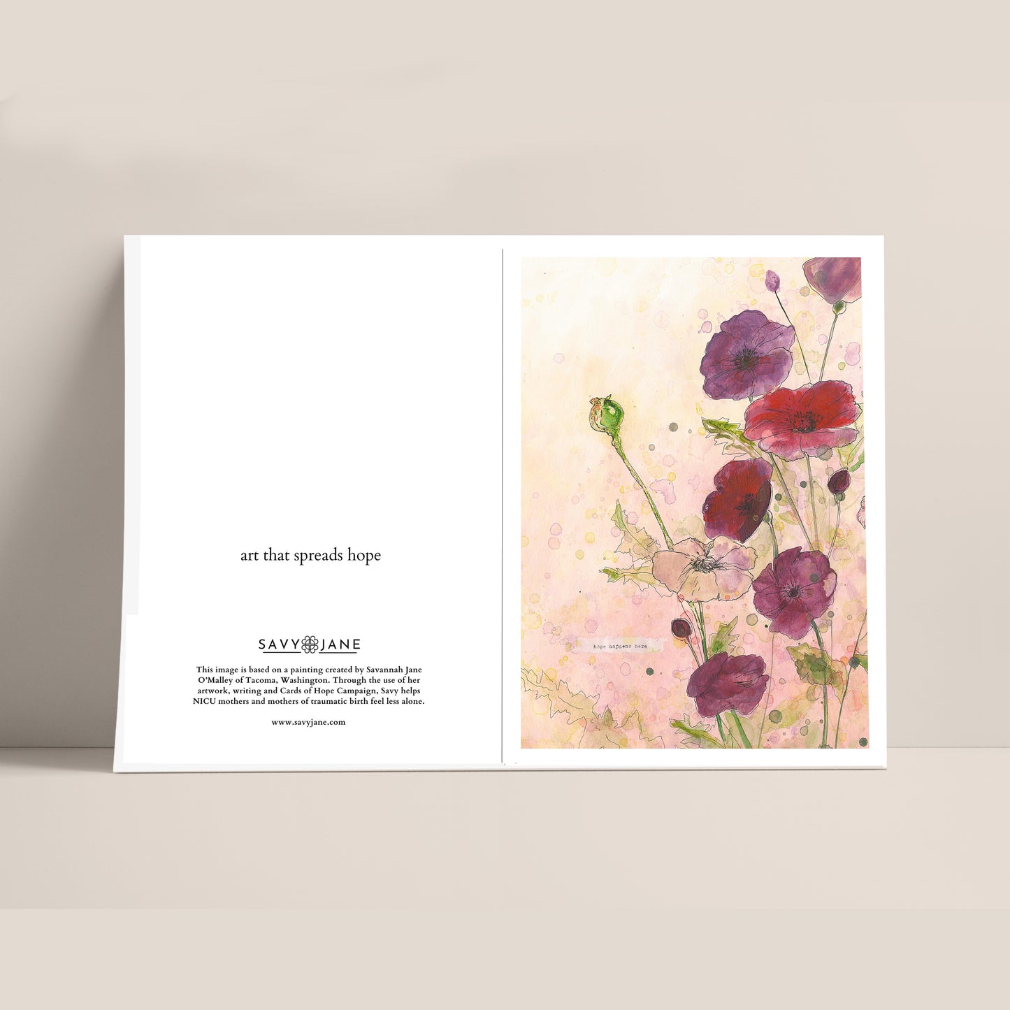 "Hope Happens Here" 5x7" Greeting Card