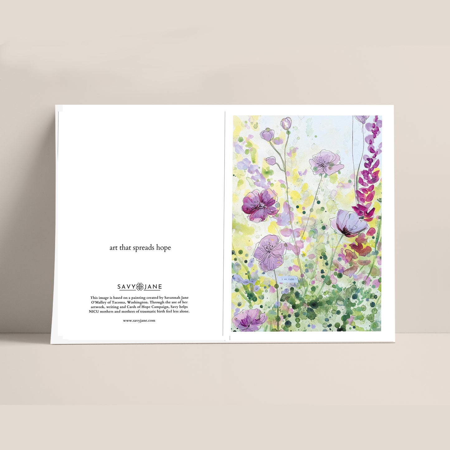 "I Am Light" 5x7" Greeting Card