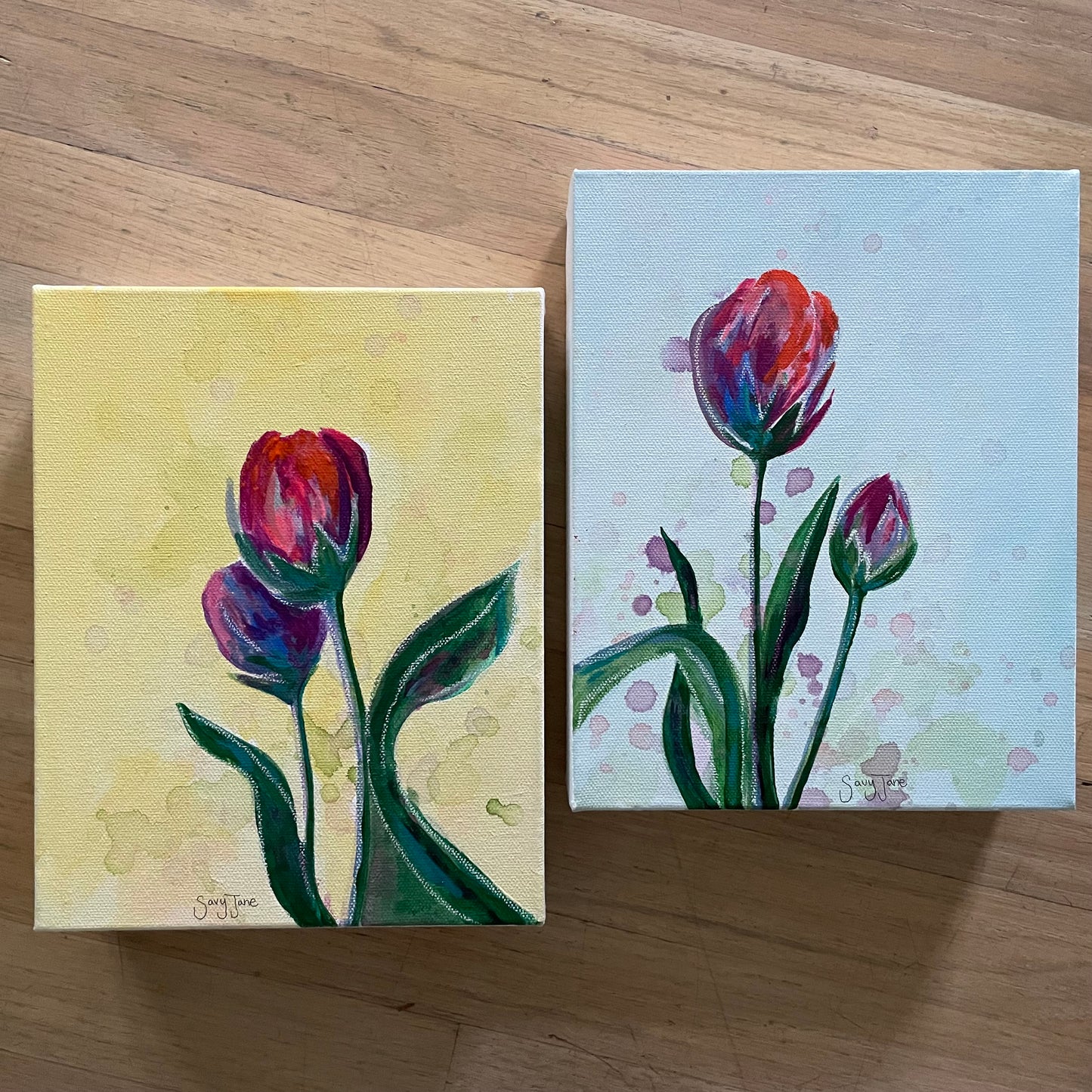 "Simple Tulips II" 8x10" Original Painting