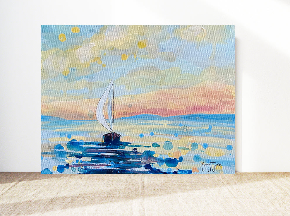 SOLD - "Solitude Sails" 10x8" Original Painting